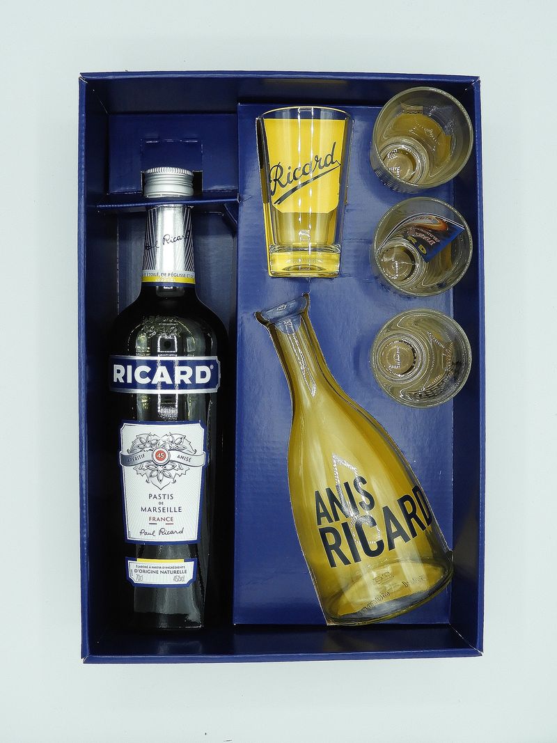 Pastis RICARD Coffret 2 verres + 1 carafe